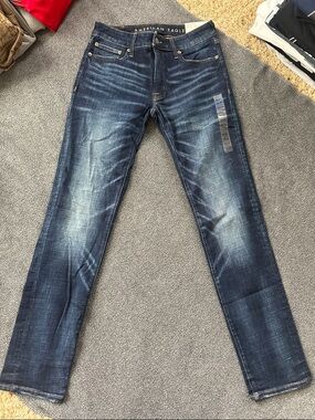 American Eagle Outfitters Men’s Slim Jeans - Dark Blue Washed; 30/34